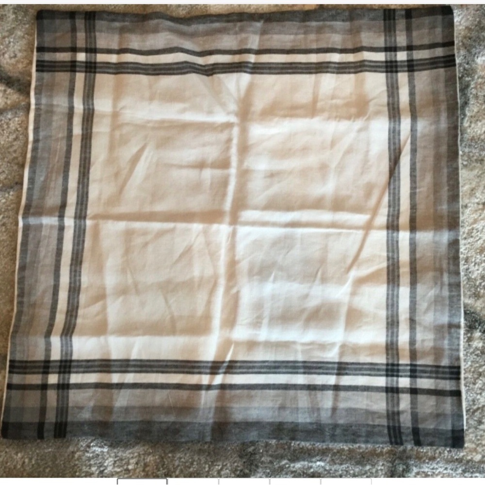 Hotel Collection Gray Plaid Linen Euro Sham